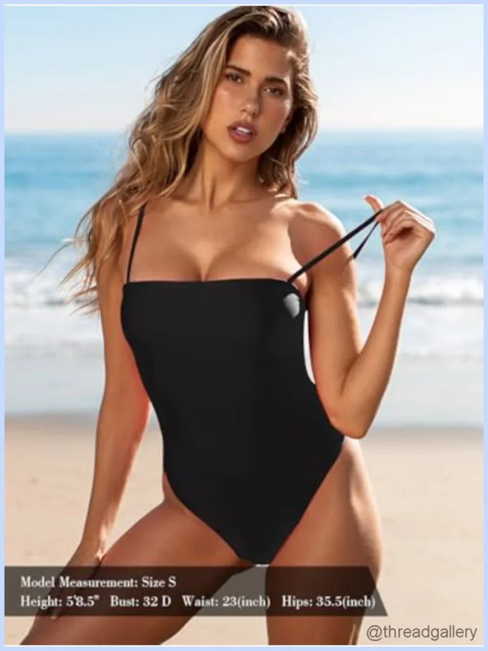 Bandeau One Piece Swimsuit High Cut Tummy Control Cheeky Bathing Suit